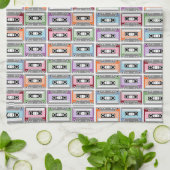 Pastel Retro Cassettebandjes Patroon Theedoek (Gevouwen)