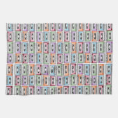 Pastel Retro Cassettebandjes Patroon Theedoek (Horizontaal)