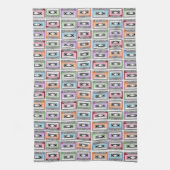 Pastel Retro Cassettebandjes Patroon Theedoek (Verticaal)