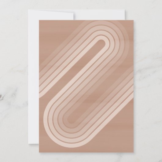 Pastel Retro Curvy Lines Champagne - Feestdag Kaart (Achterkant)