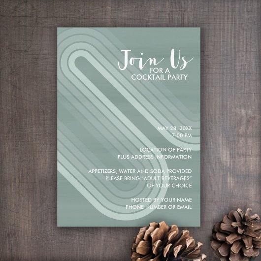 Pastel Retro Curvy Lines Pastel - Feestdag Kaart