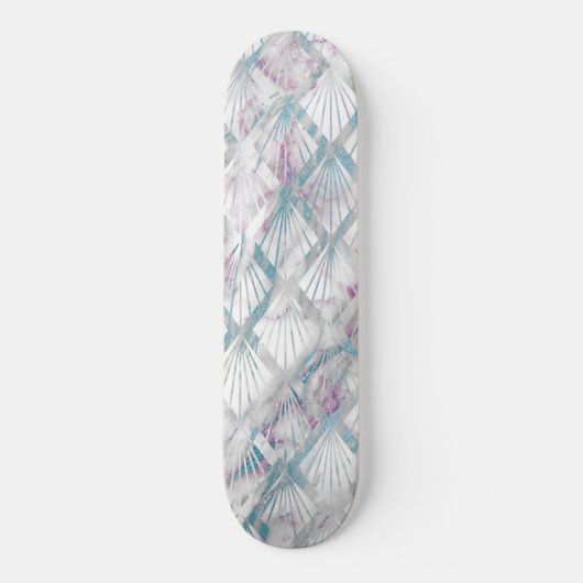 PASTEL RETRO DIAMOND MARBLE SKATEBOARD DECK (Voorkant)
