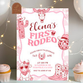 Pastel Retro Eerste Rodeo Verjaardagsfeestje Kaart