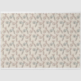 Pastel Retro-fietsen met bloemen Tissuepapier