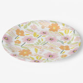 Pastel Retro Floral (7) Papieren Bordje (Gekanteld)