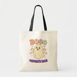 Pastel Retro Ghost Boo Halloween Spooky Vibes Tote Bag