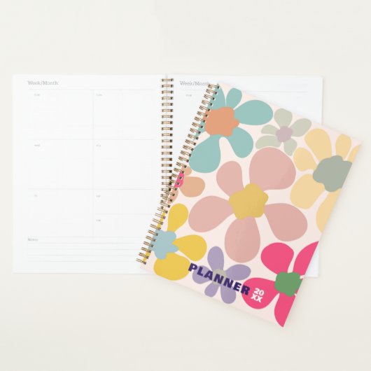 Pastel Retro golvende bloemen Planner (Display)