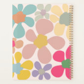 Pastel Retro golvende bloemen Planner (Achterkant)