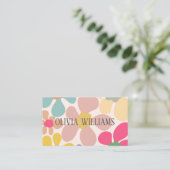 Pastel Retro golvende bloemen Visitekaartje (Staand voorkant)