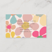 Pastel Retro golvende bloemen Visitekaartje (Achterkant)