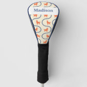 Pastel Retro Goudkleurige Retriever Golfpatroon Golfheadcover (Voorkant)