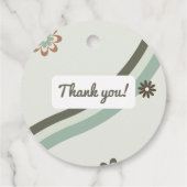 Pastel Retro Groen Bruin Baby Dragon Dank u Bedankjes Labels (Achterkant)