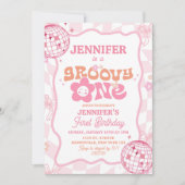 Pastel Retro Groovy Eerste Verjaardag Kaart (Voorkant)