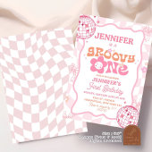Pastel Retro Groovy Eerste Verjaardag Kaart