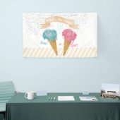 Pastel Retro Ice Cream Gender Reopenbaart Spandoek (Beurs)