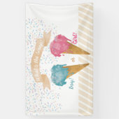 Pastel Retro Ice Cream Gender Reopenbaart Spandoek (Verticaal)