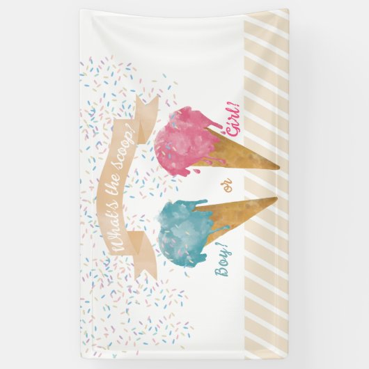 Pastel Retro Ice Cream Gender Reopenbaart Spandoek (Verticaal)