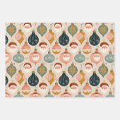 Pastel Retro Kerstman Inpakpapier Vel (Voorkant)