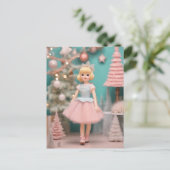 Pastel Retro Kerstpop Briefkaart (Staand voorkant)