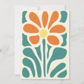 Pastel Retro Kleurrijke Bloemen Bruiloft Kaart (Achterkant)