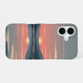 Pastel Retro Lake iPhone 16 Hoesje (Achterkant horizontaal)