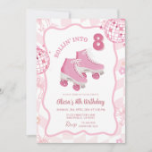 Pastel Retro Let's Schaats Verjaardagsfeest Kaart (Voorkant)