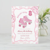 Pastel Retro Let's Schaats Verjaardagsfeest Kaart (Staand voorkant)