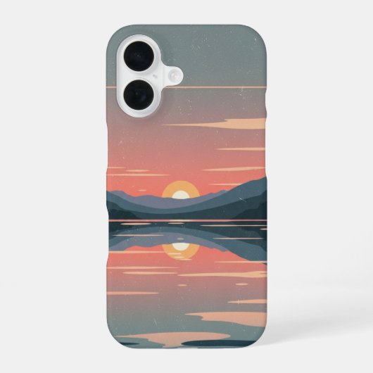 Pastel Retro Meer iPhone 16 Hoesje (Achterkant)