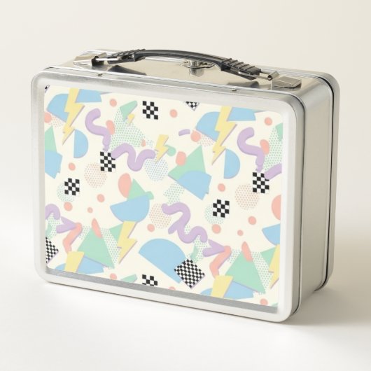 Pastel Retro Memphis Pattern Swirls (Achterkant)