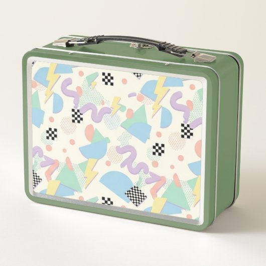 Pastel Retro Memphis Pattern Swirls (Achterkant)