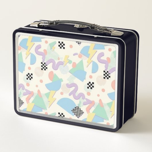 Pastel Retro Memphis Pattern Swirls (Achterkant)