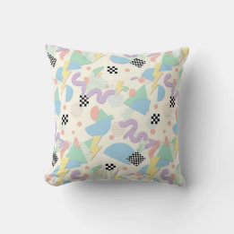 Pastel Retro Memphis Pattern Swirls Kussen