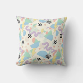 Pastel Retro Memphis Pattern Swirls Kussen