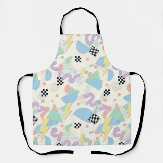 Pastel Retro Memphis Pattern Swirls Schort (Voorkant)