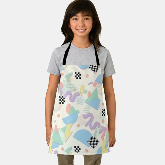 Pastel Retro Memphis Pattern Swirls Schort (Insitu)