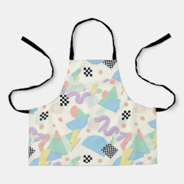 Pastel Retro Memphis Pattern Swirls Schort