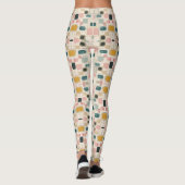 Pastel Retro Pattern | Abstract Pebble & Pod Leggings (Achterkant)