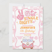 Pastel Retro Peace Out Verjaardagsfeest Kaart (Voorkant)