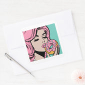 Pastel Retro Pop Art Donut Stickers (Envelop)
