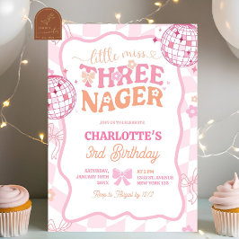 Pastel Retro Rainbow Little Miss Threenager Kaart