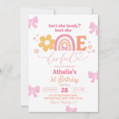 Pastel Retro Rainbow Onederful 1e verjaardag Kaart (Voorkant)