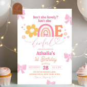 Pastel Retro Rainbow Onederful 1e verjaardag Kaart