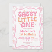 Pastel Retro Rainbow Sassy Little One Verjaardag Kaart (Voorkant)