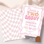 Pastel Retro Rainbow Two Sassy 2e verjaardag Kaart