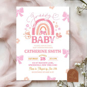 Pastel Retro Regenboog Baby shower Kaart