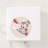 Pastel Retro Roze Bruine Baby Dragon Dank u Bedankjes Labels (In situ)