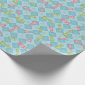 Pastel Retro Schaakbord Cadeaupapier (Hoek)
