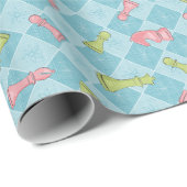 Pastel Retro Schaakbord Cadeaupapier (Rol Hoek)