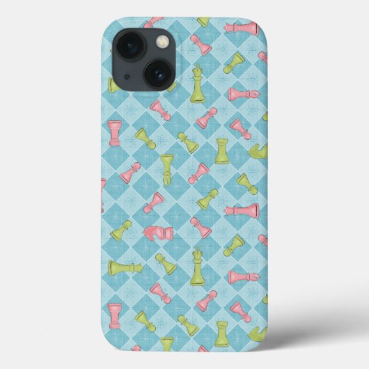 Pastel Retro Schaakbord Case-Mate iPhone Case (Achterkant)