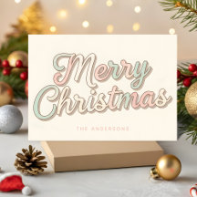 Pastel Retro Script Prettig Kerstfeest